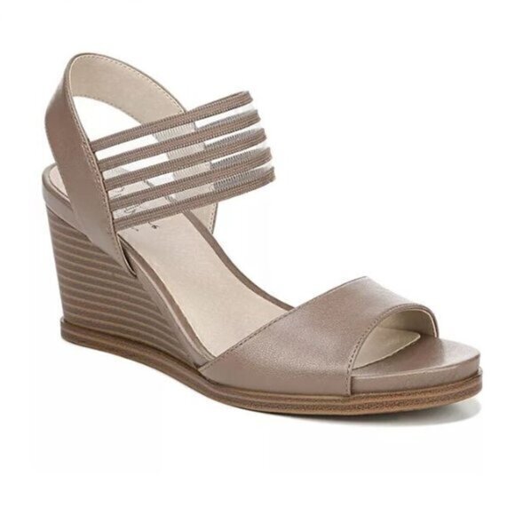 LifeStride Blaze Women's size 9.5 Beige Slingback Wedge Sandals - Picture 1 of 12